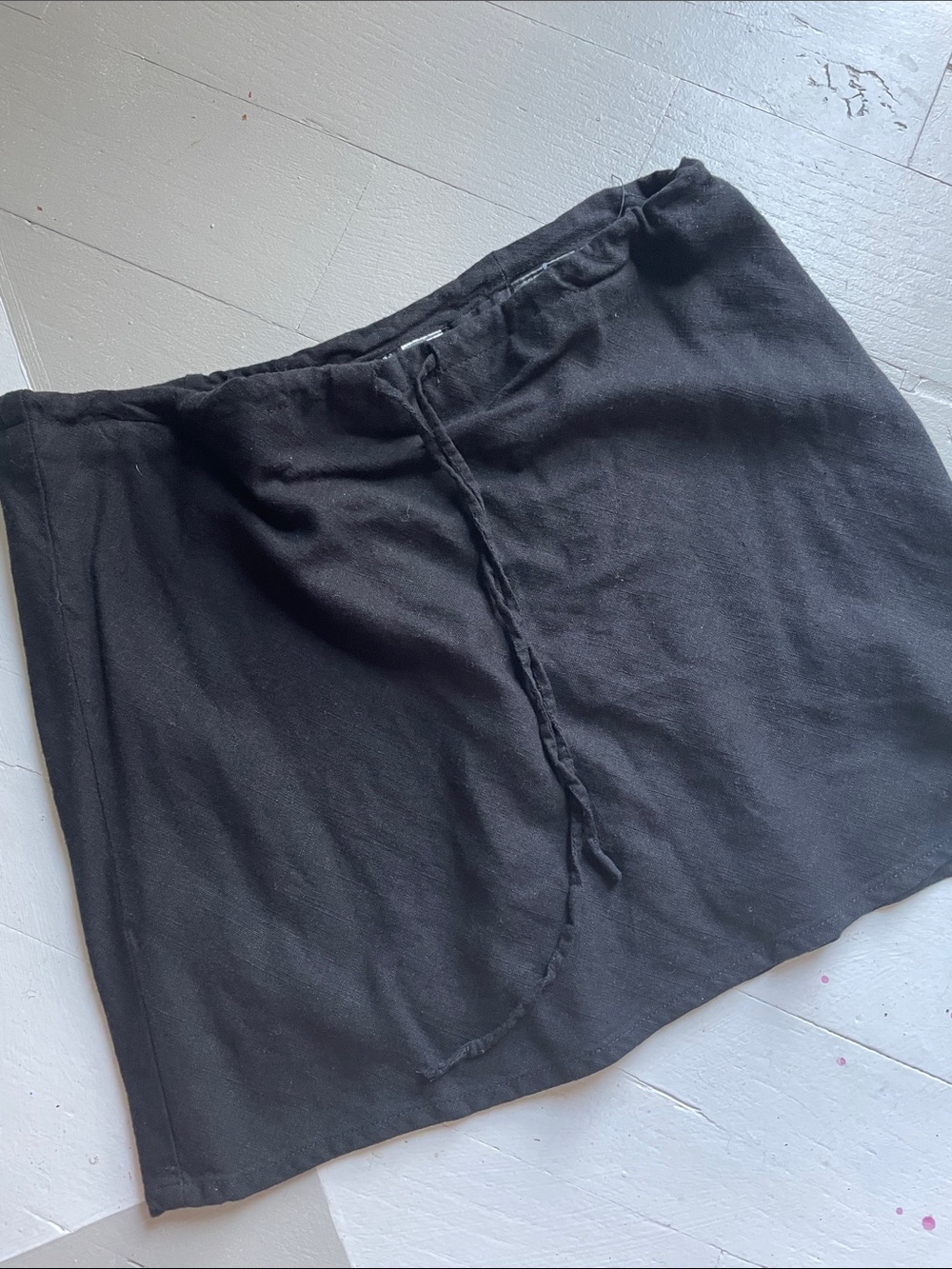 H&M Black Drawstring Waist Mini Skirt